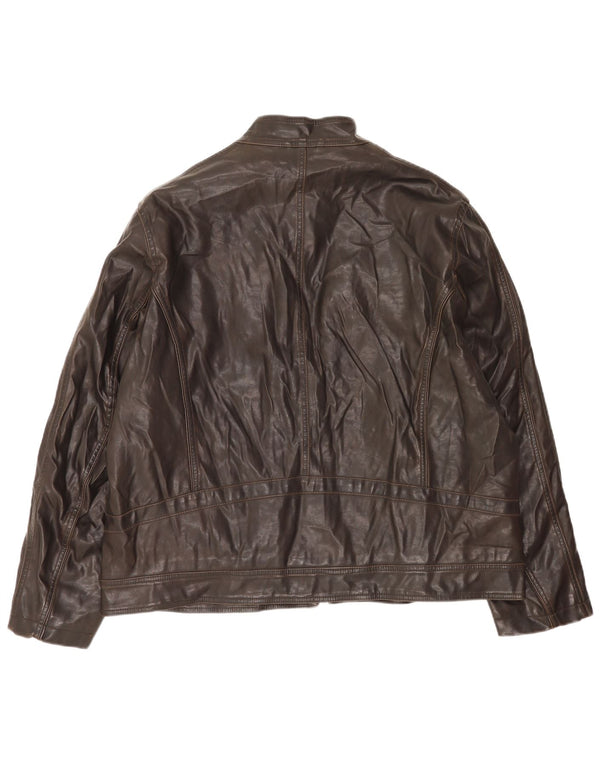 Giacca da uomo in ecopelle BKE UK 44 2XL Polivinile marrone