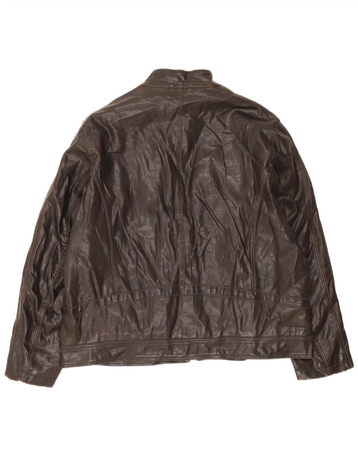 Giacca da uomo in ecopelle BKE UK 44 2XL Polivinile marrone