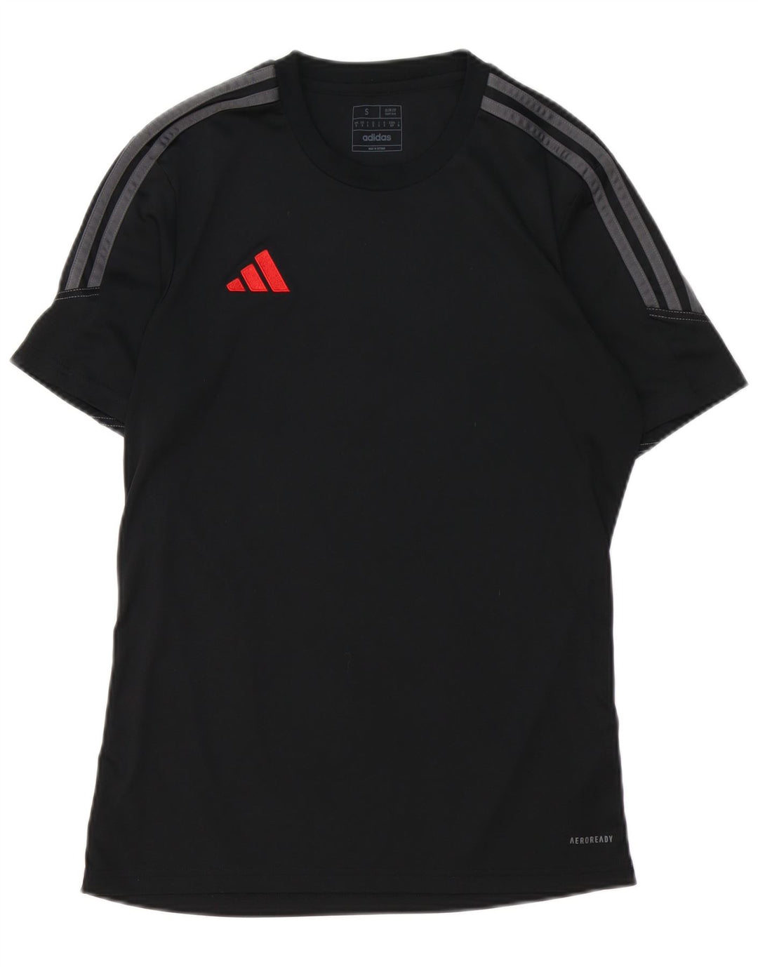 T-shirt ADIDAS da uomo Aeroready slim fit, piccola, in poliestere nero