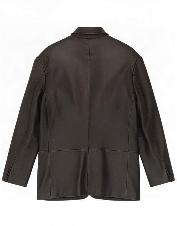 Giacca blazer in pelle da uomo Kartel a 3 bottoni UK 40 grande nera