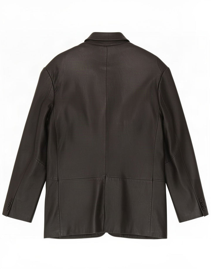 Giacca blazer in pelle da uomo Kartel a 3 bottoni UK 40 grande nera