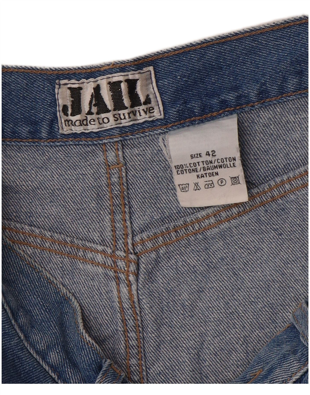 Gonna di jeans da donna VINTAGE IT 42 media W30 cotone blu