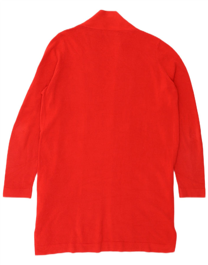 Maglione cardigan aperto lungo da donna Marks & Spencer UK 16 grande rosso