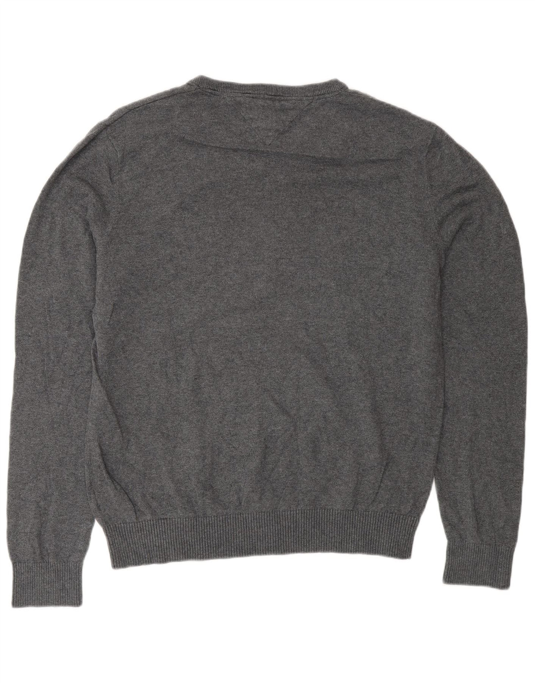 Tommy Hilfiger Uomo Maglione con scollo a V Maglione grigio medio a rombi/cotone diamante