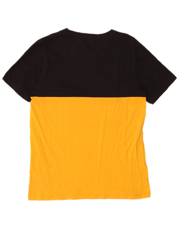 JACK & JONES T-shirt grafica da uomo grande in cotone color block giallo
