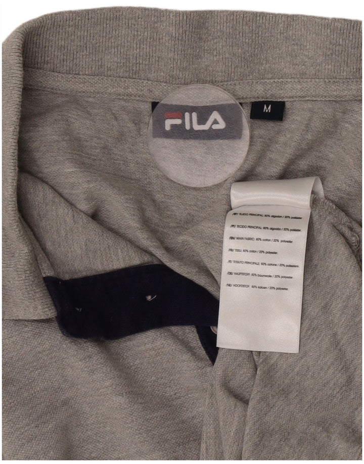 Polo da uomo Fila in cotone grigio medio