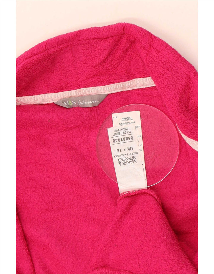 Giacca in pile da donna Marks & Spencer UK 16 grande poliestere rosa