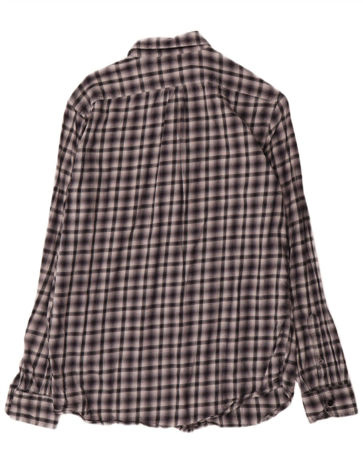 Camicia da uomo Diesel in cotone a quadri neri medi