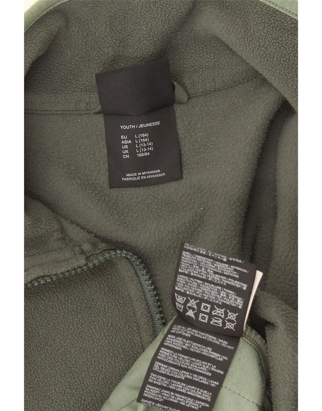 Giacca in pile da ragazza Jack Wolfskin 13-14 anni, grande, poliestere kaki