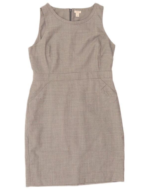 J. Crew Abito tubino senza maniche da donna US 14 XL Lana grigia