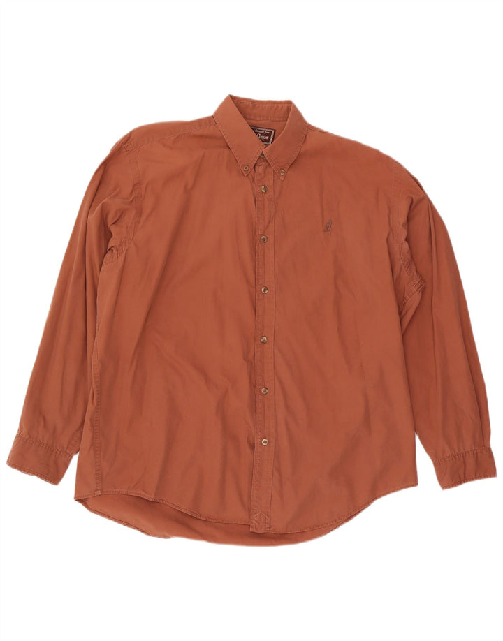 Camicia da uomo Marlboro Classics grande in cotone marrone
