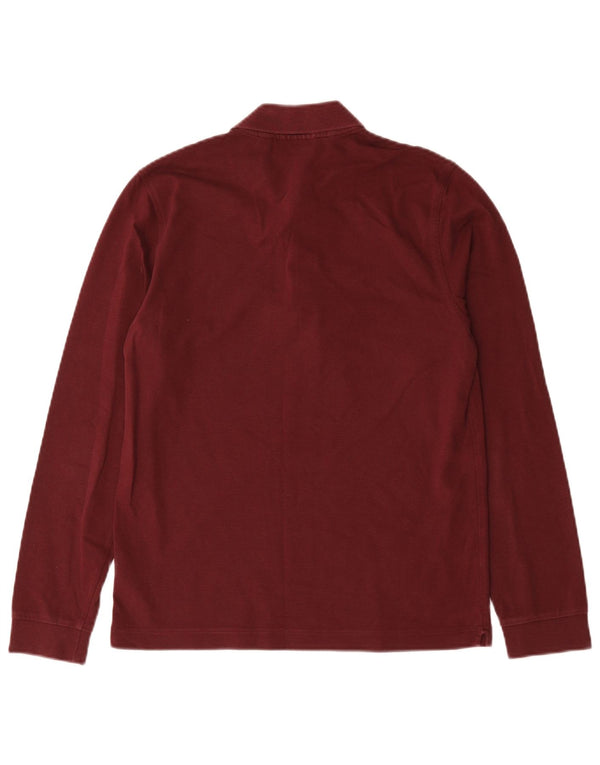 Polo da uomo slim fit a maniche lunghe Lacoste taglia 3 piccola in cotone bordeaux