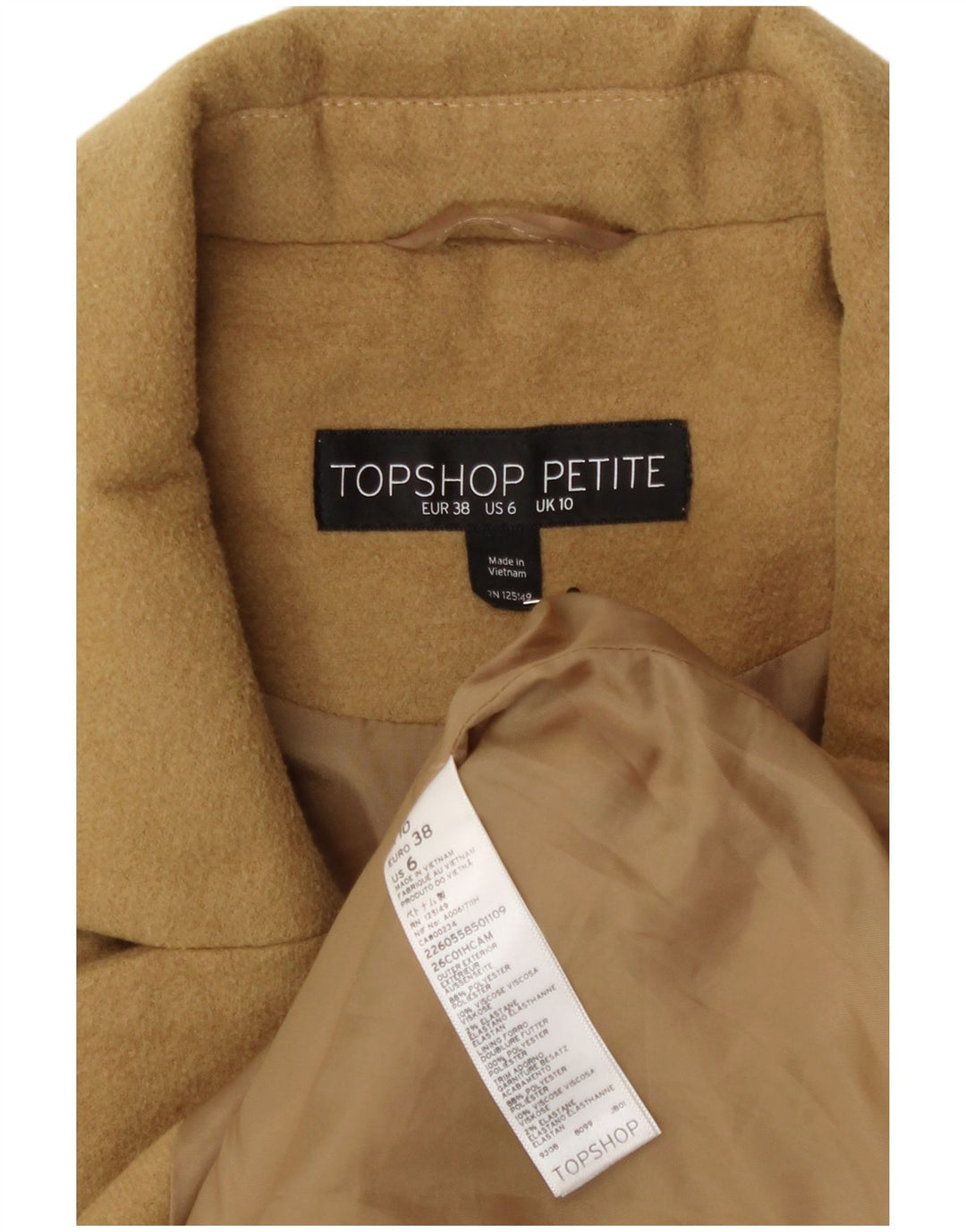Soprabito oversize da donna Topshop UK 10 piccolo poliestere giallo