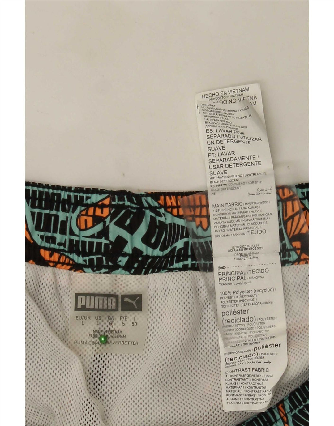 Pantaloncini da bagno grafici da uomo Puma grandi in poliestere multicolore