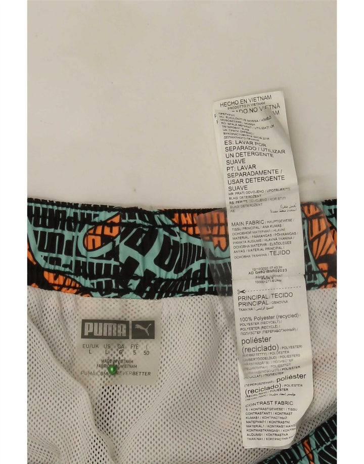 Pantaloncini da bagno grafici da uomo Puma grandi in poliestere multicolore