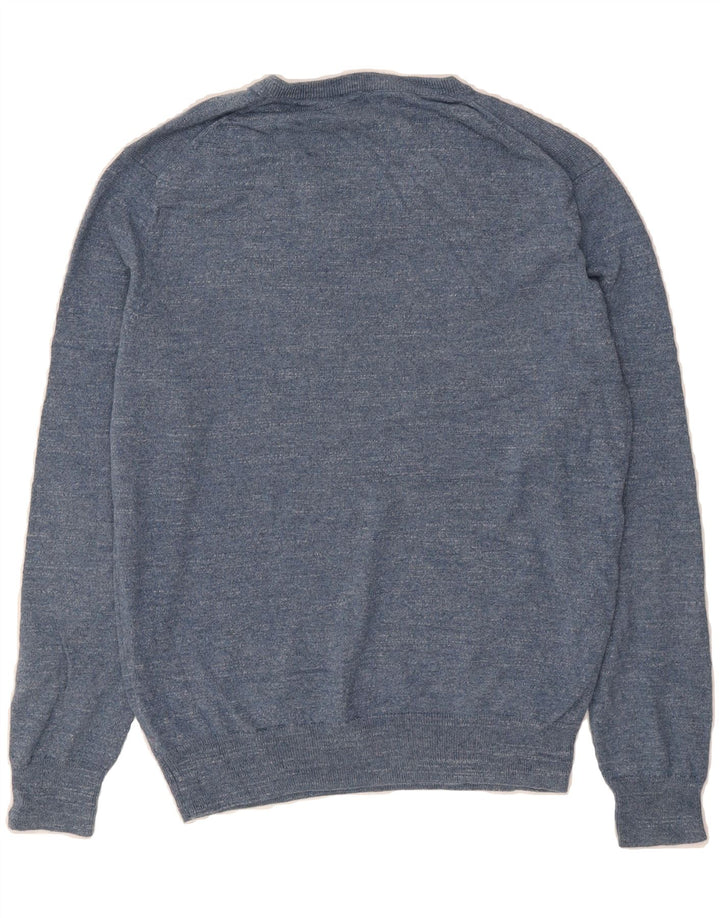 J. CREW Mens V-Neck Jumper Sweater Medium Blue Cotton Vintage J. Crew and Second-Hand J. Crew from Messina Hembry 