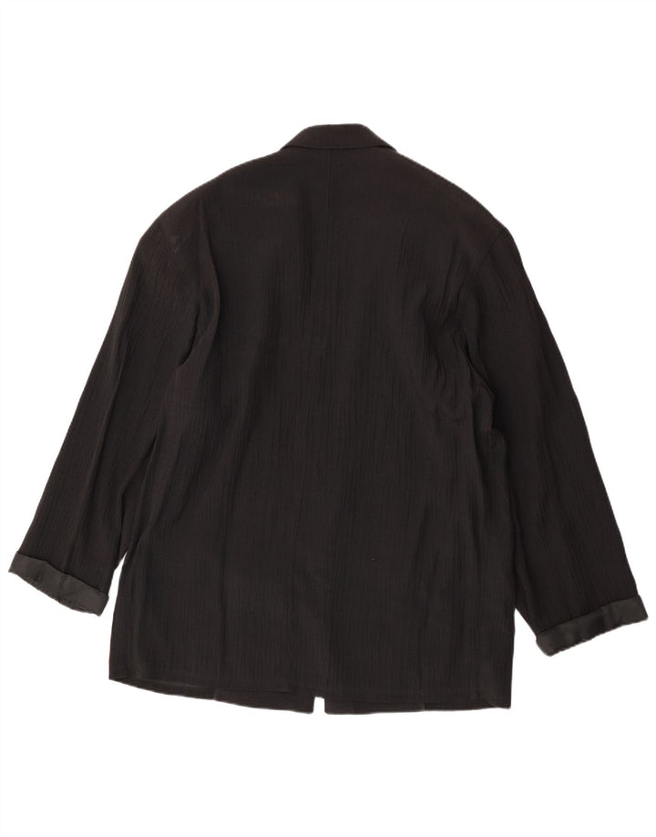 Giacca blazer vintage da uomo a 1 bottone UK 40 grande nera