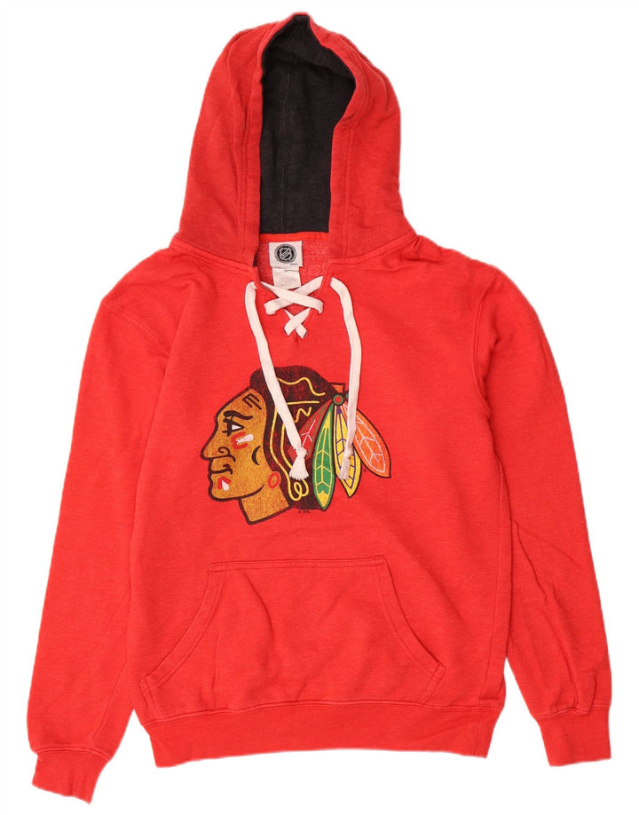 Felpa con cappuccio grafica da uomo NHL piccola in cotone rosso