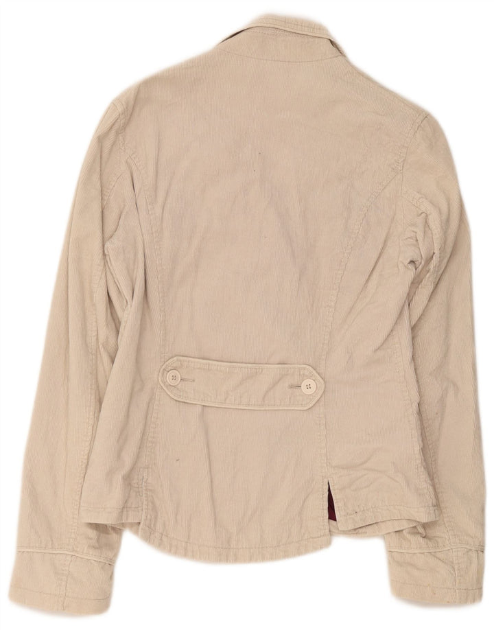 Giacca blazer in velluto a coste a 3 bottoni Replay da donna UK 14 grande cotone beige