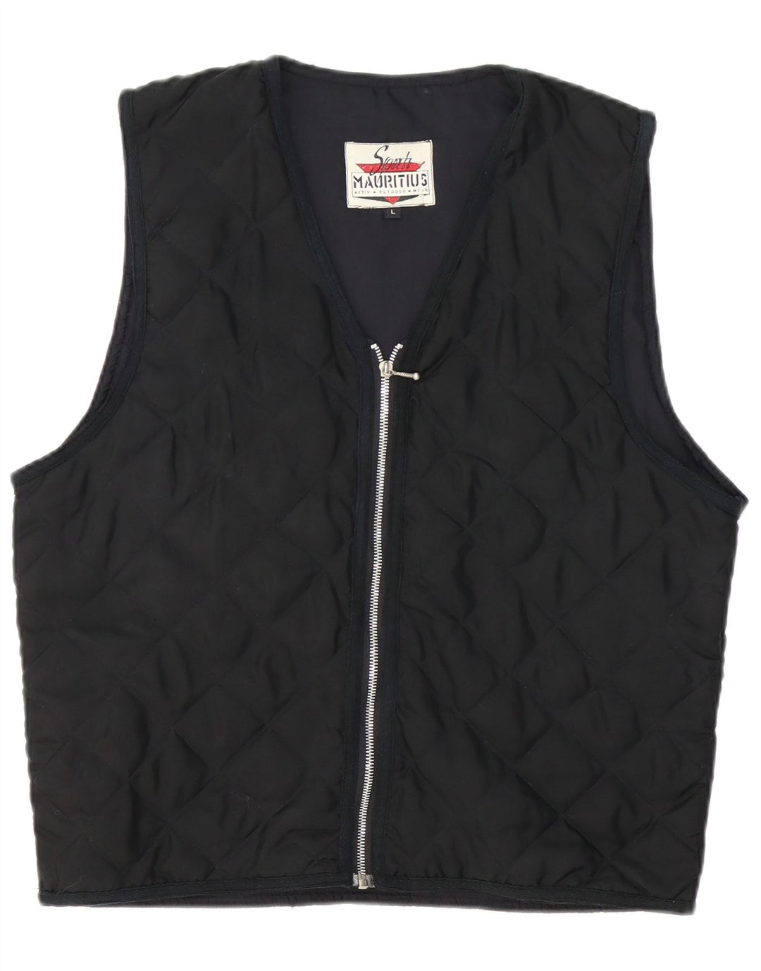 Gilet trapuntato da donna Mauritius UK 16 grande poliestere nero