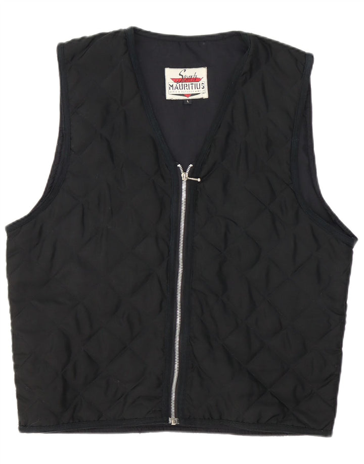 Gilet trapuntato da donna Mauritius UK 16 grande poliestere nero