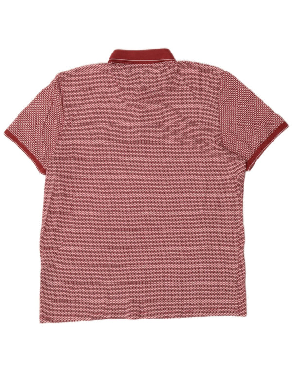 Polo da uomo con motivo astratto Ted Baker taglia 6 2XL cotone rosso