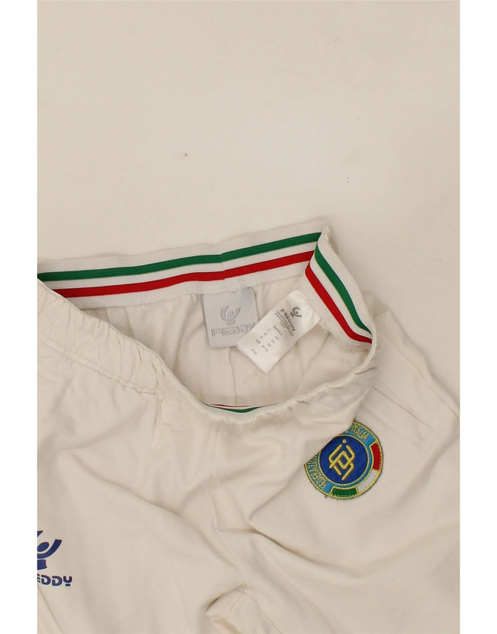 FREDDY Womens Tracksuit Trousers US 8/10 Small White Polyester Vintage Freddy and Second-Hand Freddy from Messina Hembry 