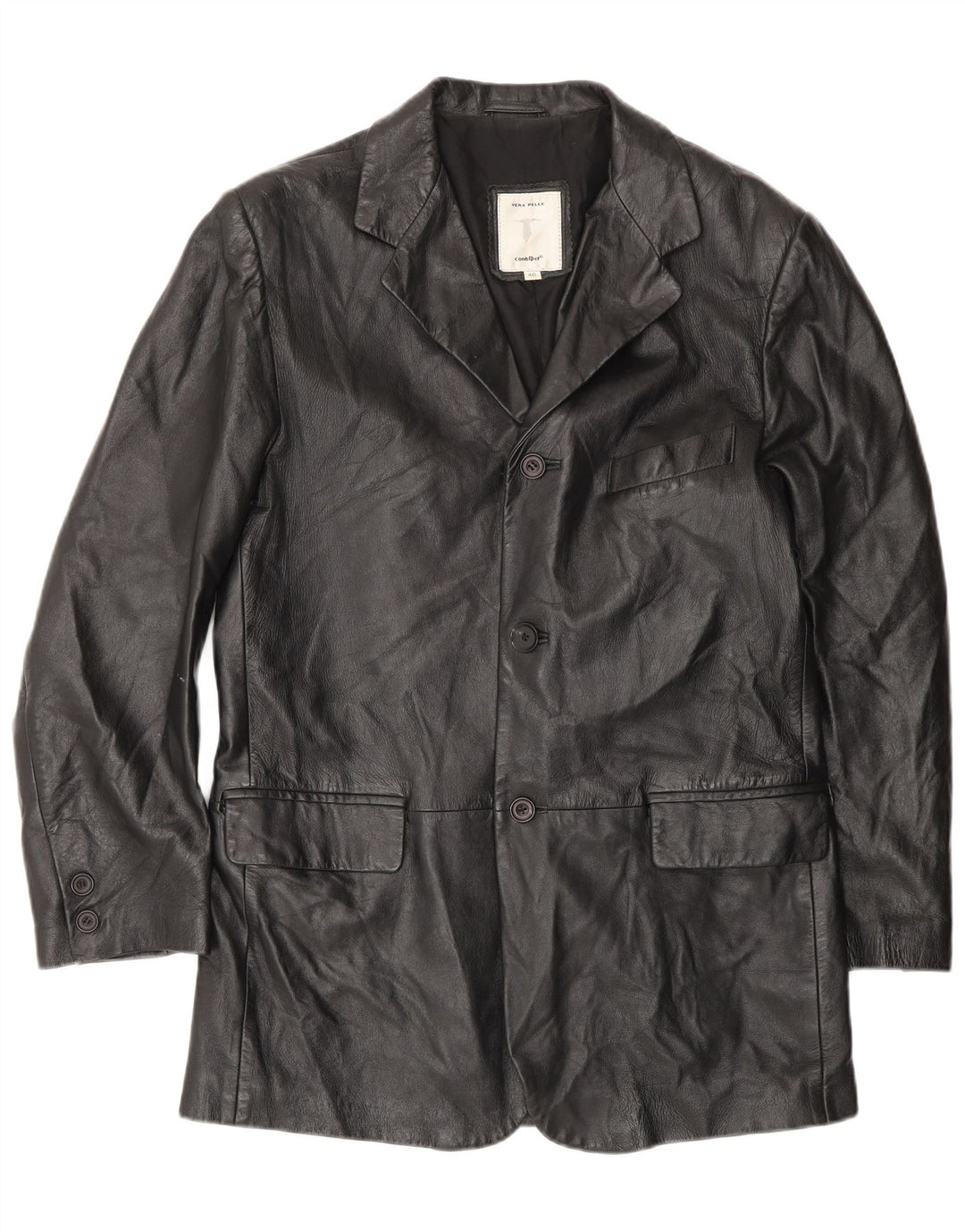 Cappotto In Pelle Uomo Conbipel IT 46 Small Pelle Nera
