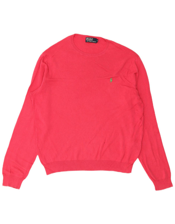 Polo Ralph Lauren Maglione girocollo da uomo XL in cotone rosa