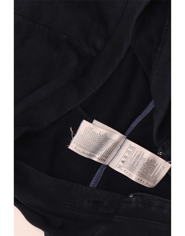 Maglione con cappuccio e zip da uomo Adidas UK 36/38 piccolo cotone blu navy