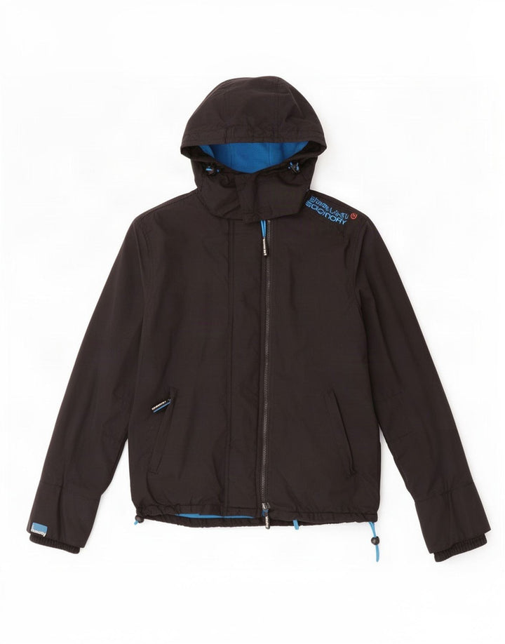Giacca a vento grafica da donna Superdry Windcheater UK 10 piccola nera