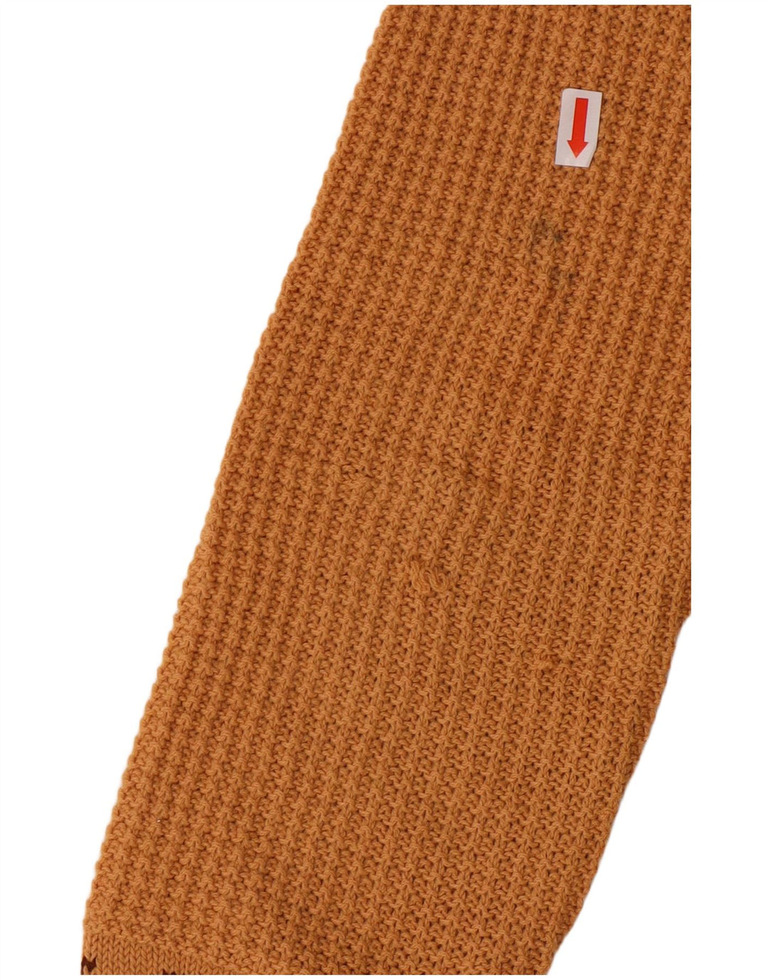 Maglione maglione con scollo a V da donna VINTAGE UK 10 Piccolo marrone geometrico