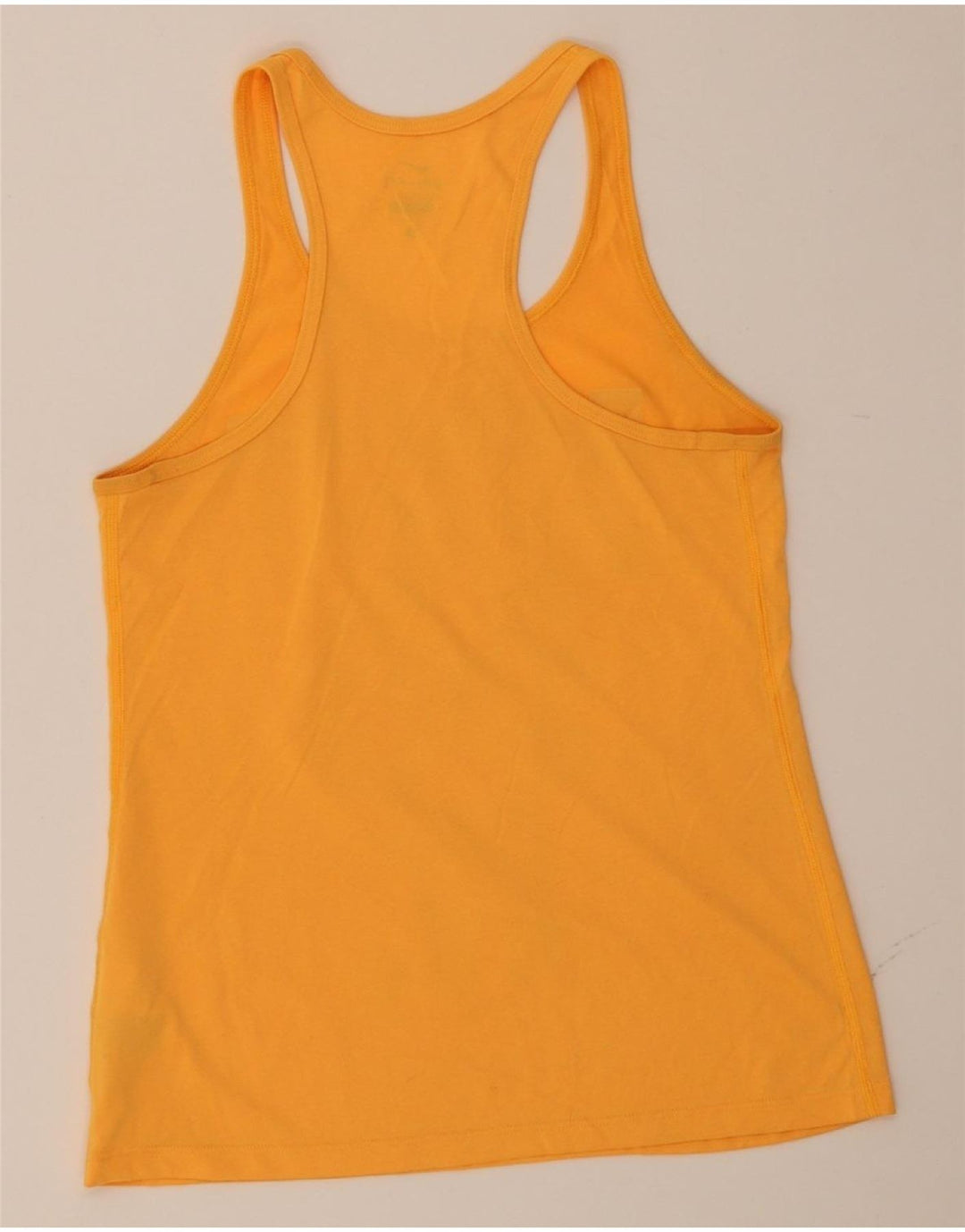 NIKE Womens Dri Fit Graphic Vest Top UK 10 Small Orange Polyester Vintage Nike and Second-Hand Nike from Messina Hembry 