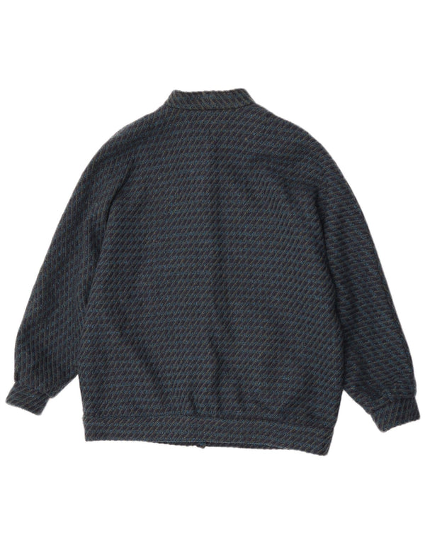Bomber vintage da donna con maniche a 3/4 UK 14 grandi strisce blu navy