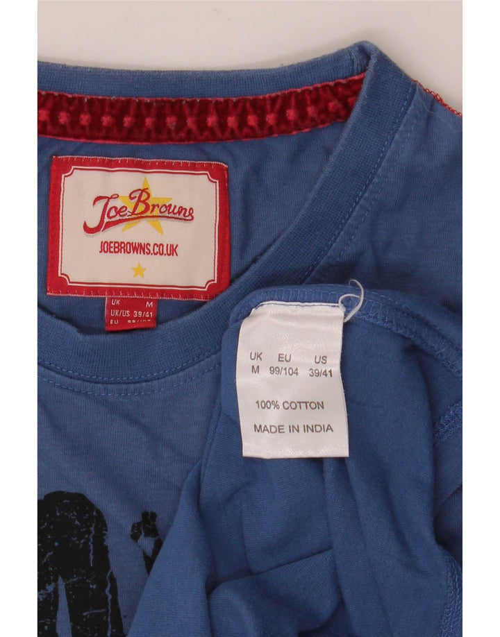 T-shirt grafica da uomo Joe Browns Top in cotone blu medio