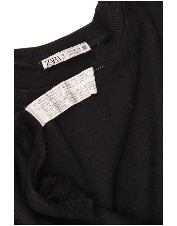 Abito a trapezio senza maniche da donna Zara UK 10 piccolo in cotone nero