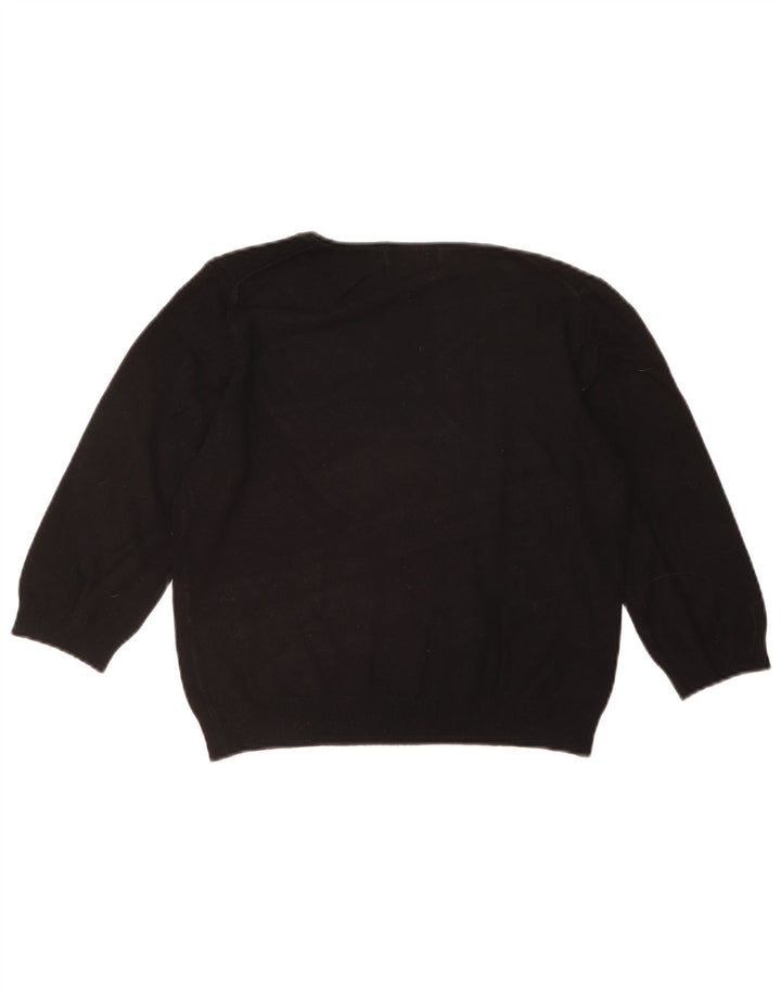 Maglione corto con scollo a V da donna Marks & Spencer UK 16 grande nero