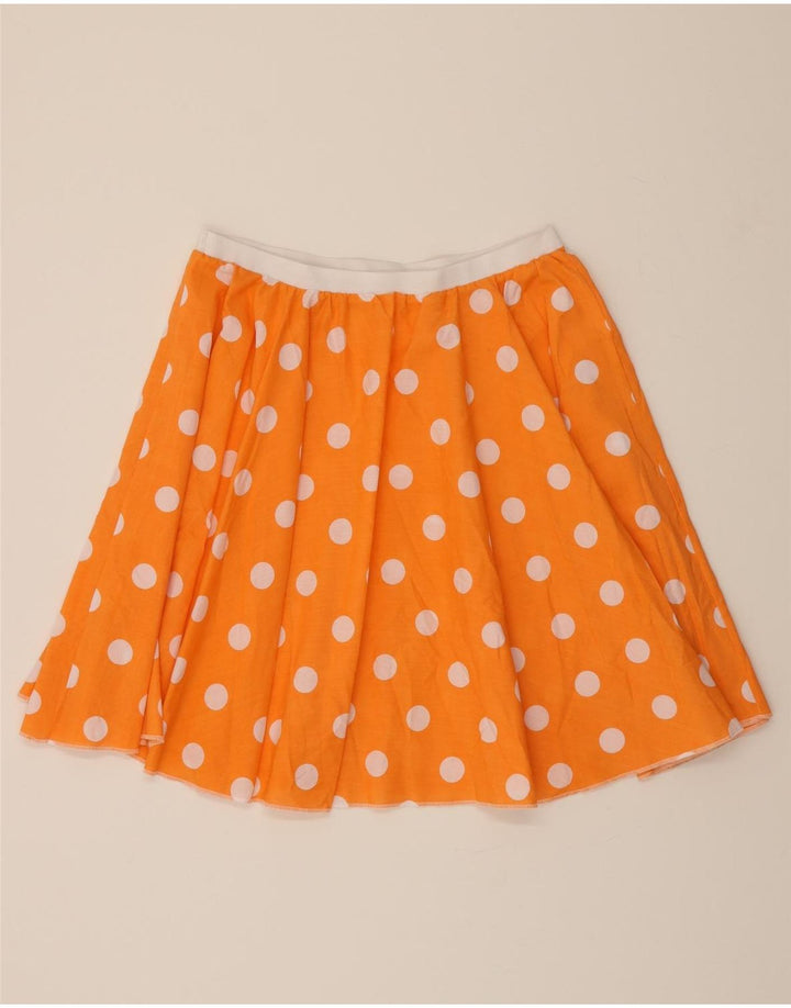 VINTAGE Womens A-Line Skirt W36 XL Orange Polka Dot Vintage Vintage and Second-Hand Vintage from Messina Hembry 