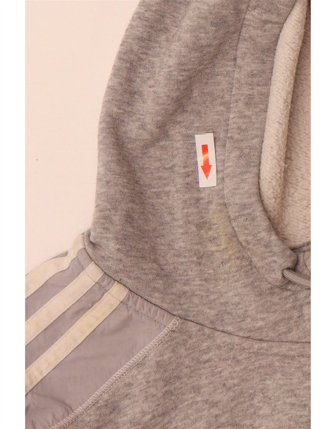 Maglione con cappuccio e zip Adidas da uomo grande in cotone grigio