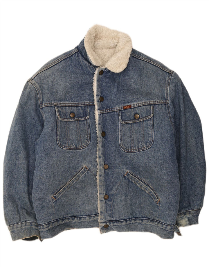 Giacca in denim Sherpa da uomo Rifle UK 38 Cotone blu medio