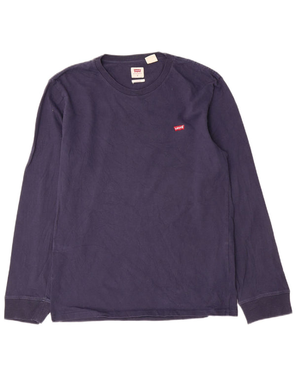 Levi's Mens Standard Fit Top Long Sleeve Small Navy Blue Cotton