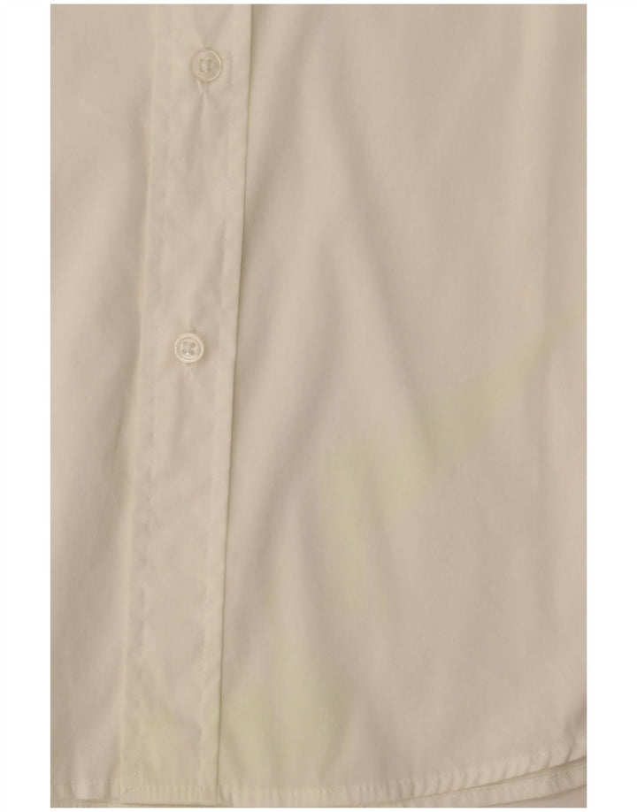 Camicia Benetton Uomo Manica Corta Large Cotone Bianco