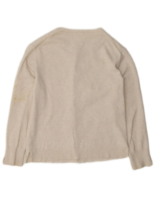 Maglione cardigan per ragazze Zara 7-8 anni in cotone bianco sporco