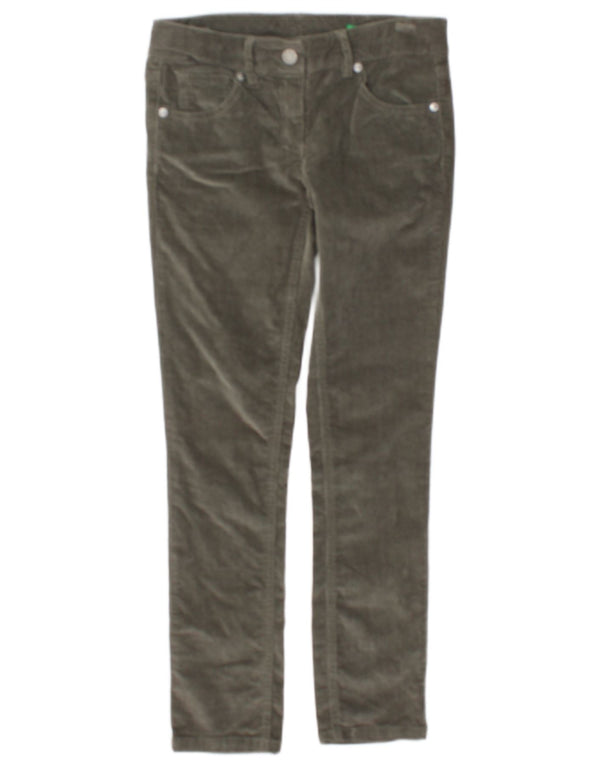 Pantaloni Benetton Bambina Slim in Velluto a Coste 8-9 Anni Large W26 L26 Cotone Grigio