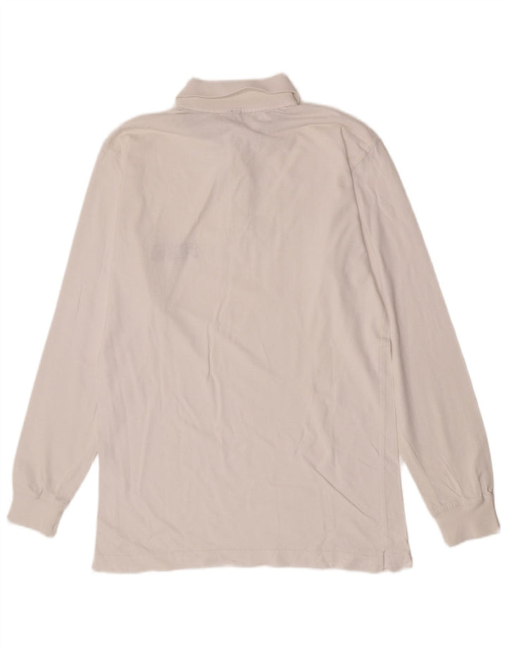 Polo da uomo a maniche lunghe Fila Small in cotone bianco