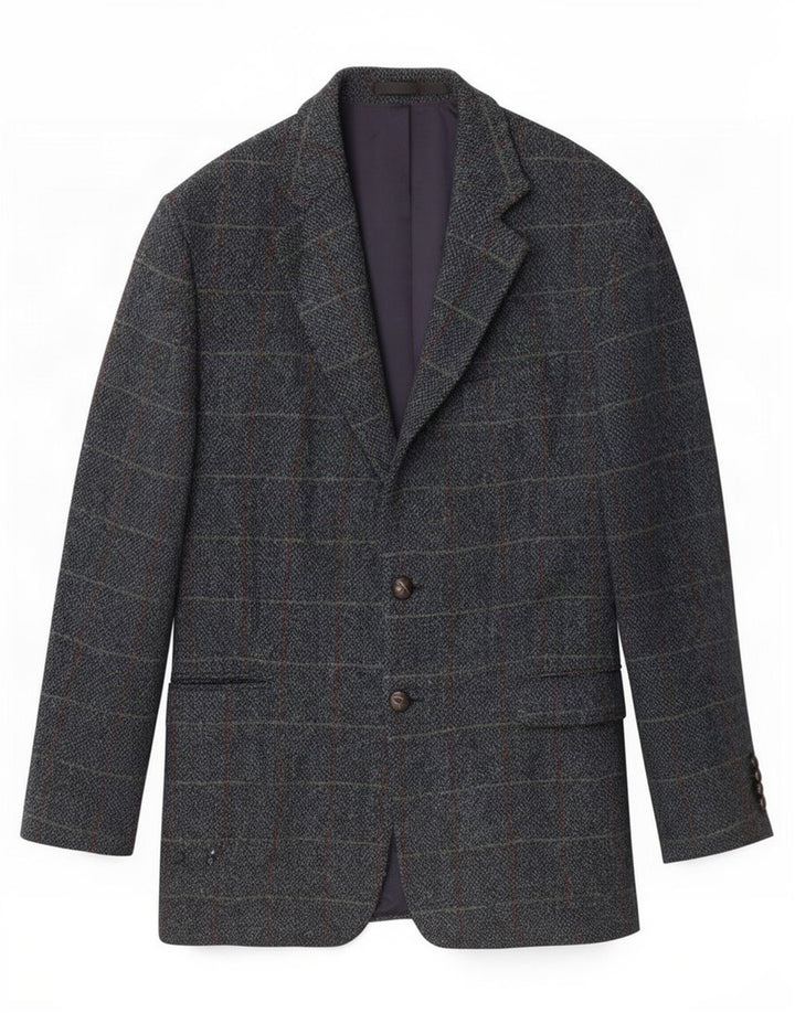 Giacca da uomo Marks & Spencer Harris Tweed Blazer UK 42 Large Blue Check