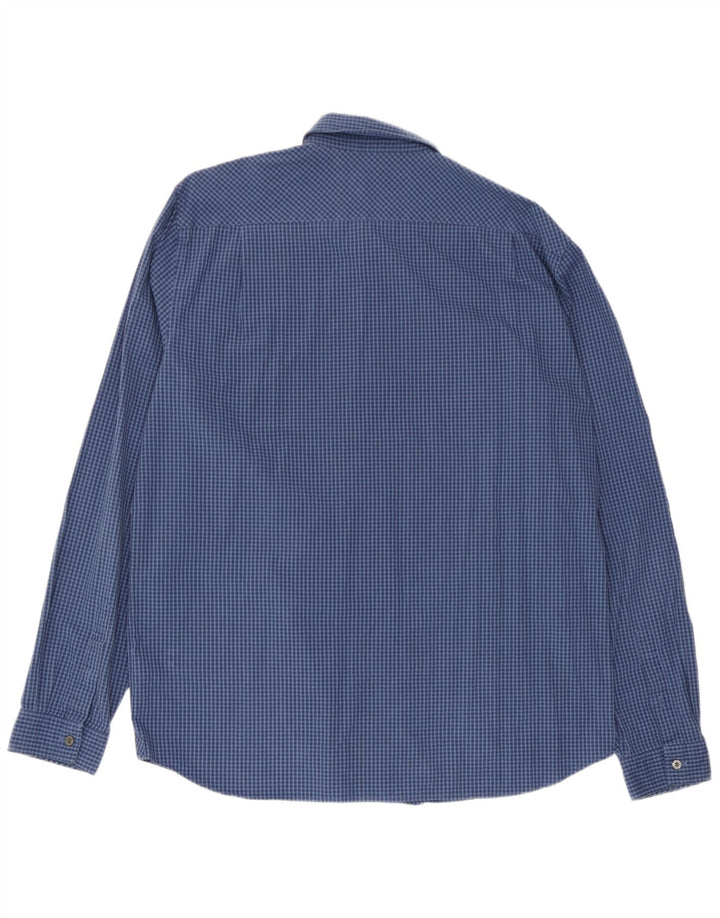 Camicia Lacoste da uomo vestibilità regolare taglia 43 grande cotone a quadretti blu