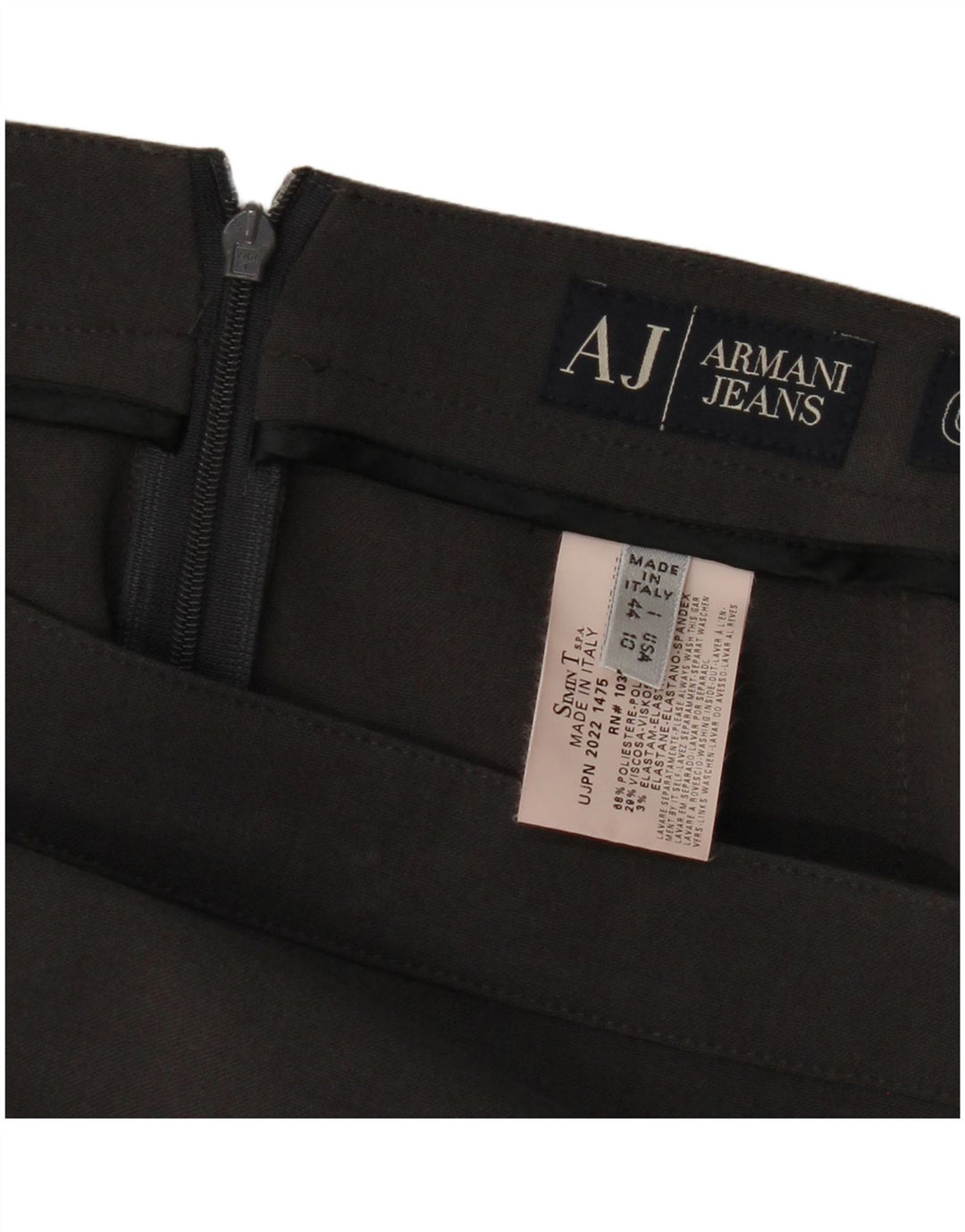 Gonna dritta da donna Armani UK 14 Large W32 Poliestere grigio