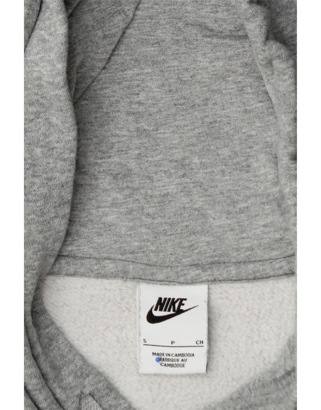 NIKE Womens Oversized Hoodie Jumper UK 10 Small Grey Cotton