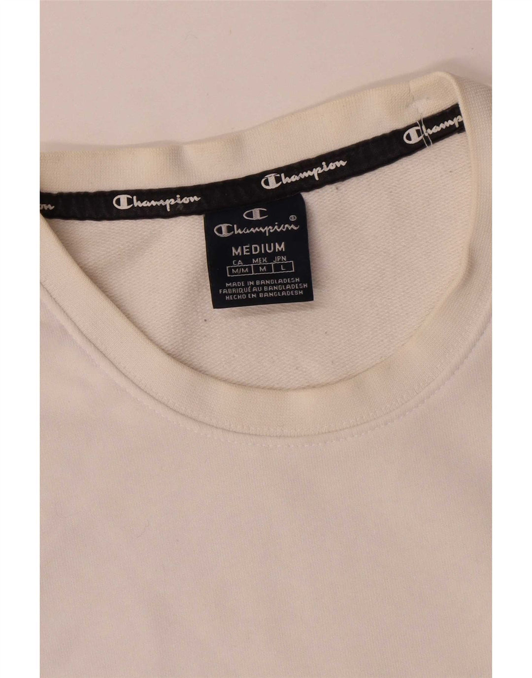 Felpa grafica da uomo Champion, maglione, cotone bianco medio